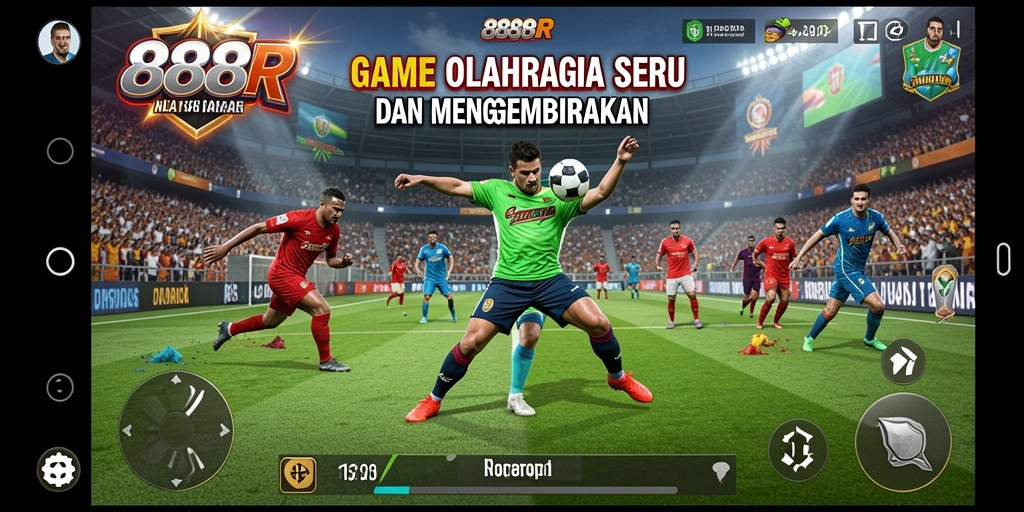 Tampilan gameplay seru dari 888R dengan aksi olahraga yang intens.