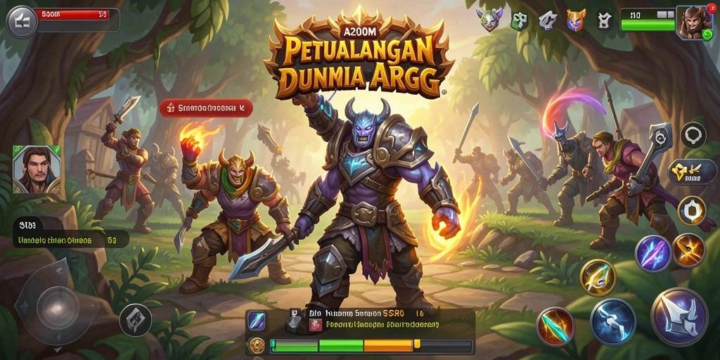 Tampilan gameplay A200M yang epik dalam suasana ARPG.