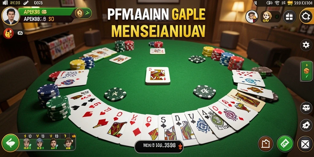 Tampilan permainan Gaple yang menarik dan interaktif di APEK88.
