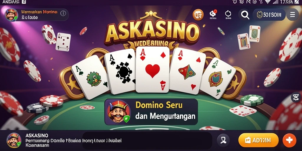 Tampilan screenshot utama ASKASINO menunjukkan aksi seru permainan Domino.