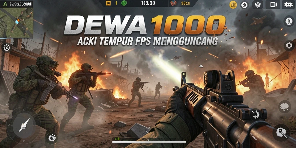 Tangkapan layar menunjukkan aksi mendebarkan di DEWA1000.