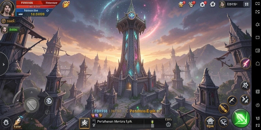 Tangkapan layar menampilkan aksi mendebarkan dalam permainan Tower Defense.