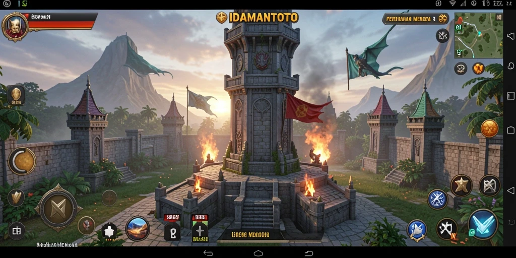 Tampilan gameplay menara dan strategi dalam IDAMANTOTO.