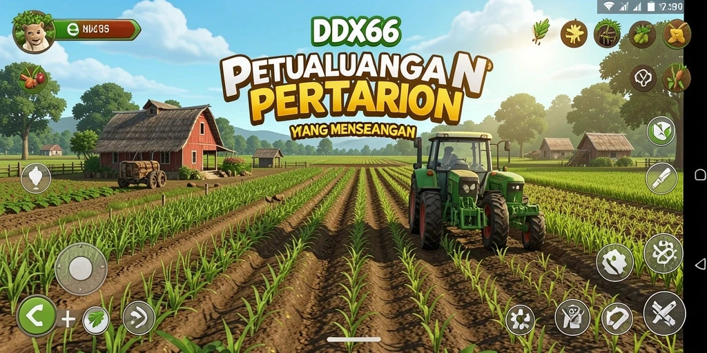 Tampilan gameplay IDX66 dengan berbagai aktivitas pertanian yang menarik.
