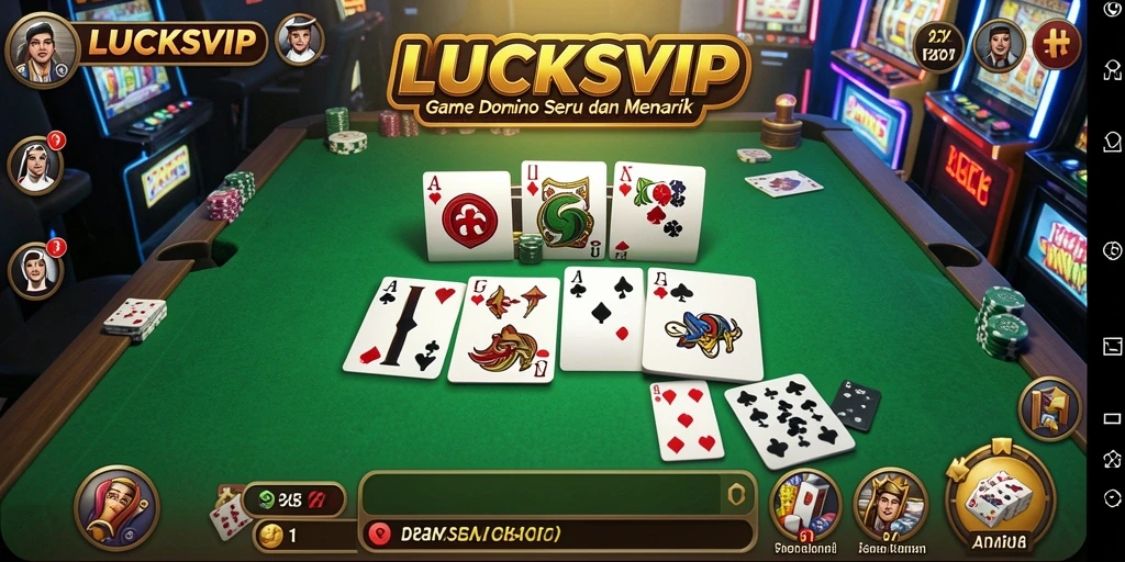 Tampilan utama gameplay LUCKSVIP dengan aksi seru permainan Domino.