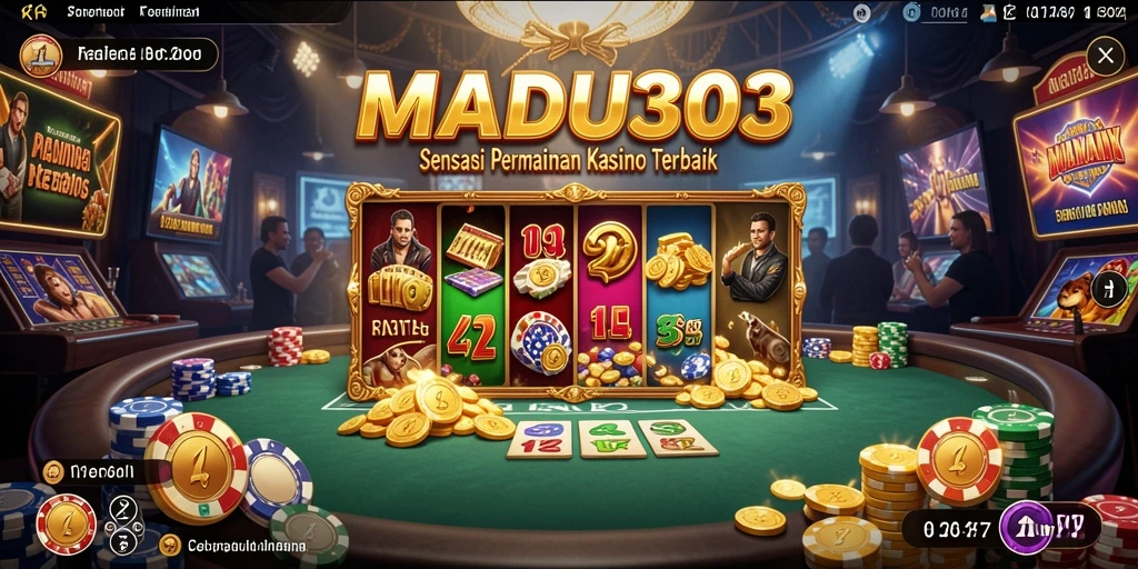 Tampilan gameplay mendebarkan dari MADU303 yang penuh warna.