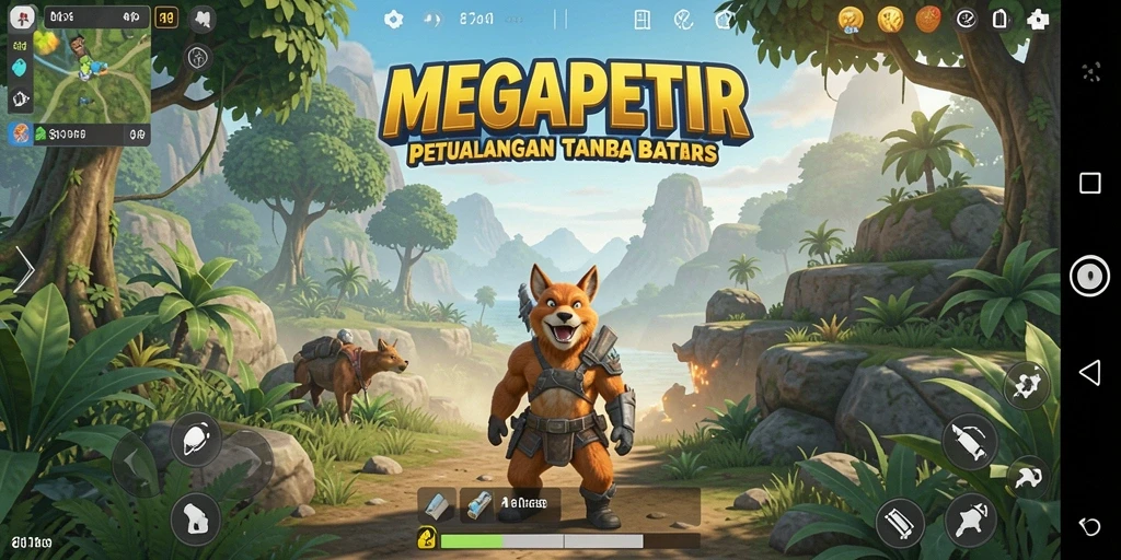 Tampilan gameplay MEGAPETIR di dunia terbuka yang menakjubkan.