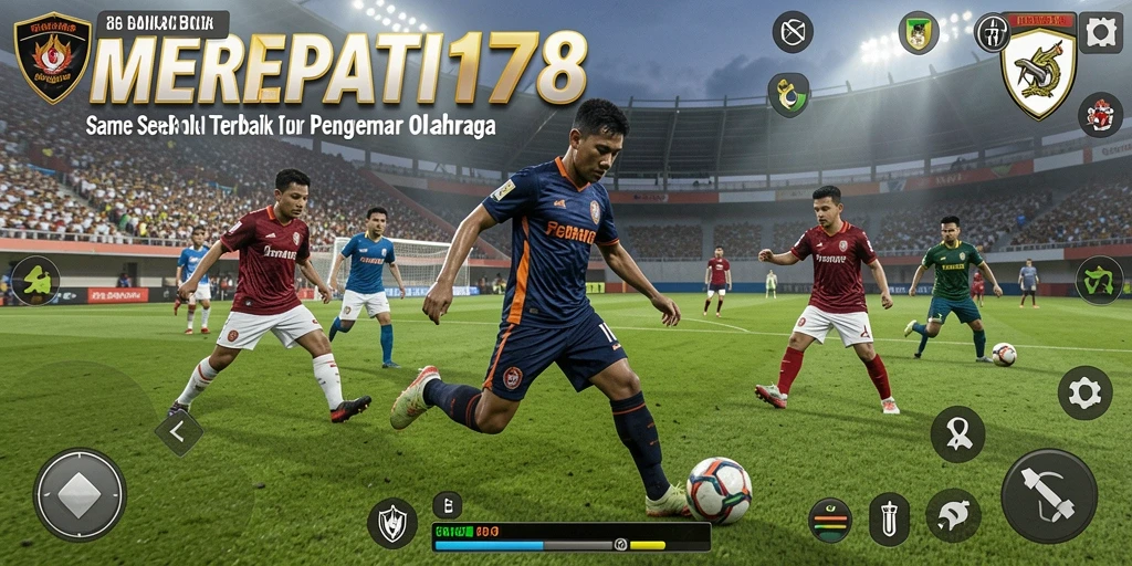 Gameplay seru sepak bola di MERPATI178 dengan pemain beraksi di lapangan.