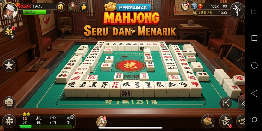 Tampilan screenshot gameplay Mahjong PASAR123 yang menarik.