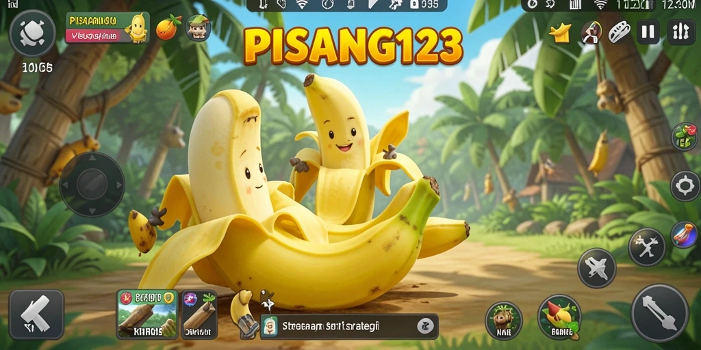 Tampilan layar permainan PISANG123 dengan grafis strategis.