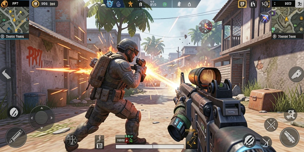 Tampilan gameplay PP7 yang mendebarkan dan penuh aksi.