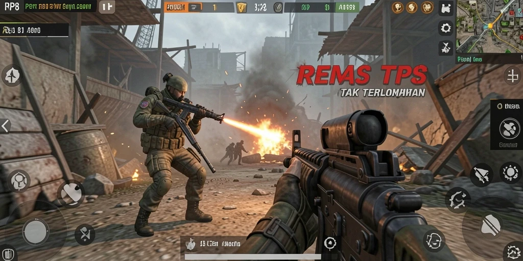 Menampilkan aksi seru dari gameplay RP8 TPS yang mendebarkan.