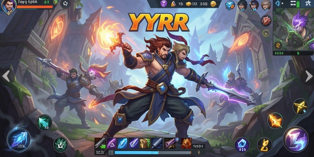 Tampilan gameplay intens dan strategis dalam YYRR MOBA.